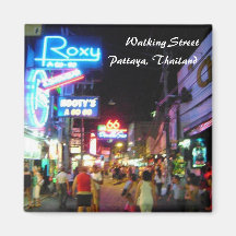 Walking Street, Pattaya, Thailand Refrigerator Magnet