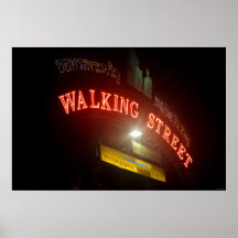 Walking Street Sign Print