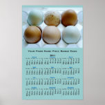 Wall Calendar with Coloured Eggs  - Customizeable posters