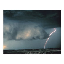 Wall cloud with lightning post card