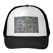 Wall Stacked With Gray Stones Mesh Hat