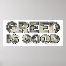 Wall Street/ Greed is Good Posters