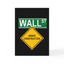 Wall Street Under Construction Greeting Cards