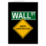 Wall Street Under Construction Greeting Cards