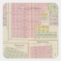 Walnut City, Rush Centre, La Crosse, Kansas Square Sticker
