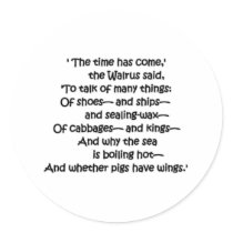Walrus Cabbages Round Stickers