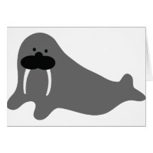 walrus comic icon greeting cards