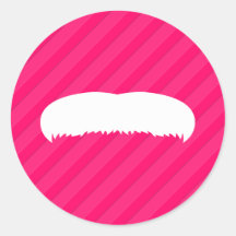 Walrus Moustache Round Stickers