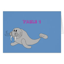 Walrus Table Number Card Template