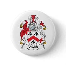Walsh Family Crest Pinback Button