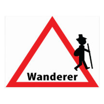 wanderer sign fun post card