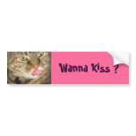 Wanna Kiss ? bumper stickers