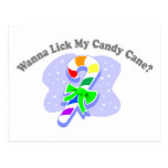 Wanna Lick My Candy Cane? (Rainbow Candy Cane) Postcards