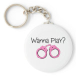 Wanna Play Pink Handcuffs keychains