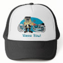 Wanna Ride? Retro Biker Pug Hats - Cool!