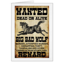 Wanted: Big Bad Wolf Greeting Cards