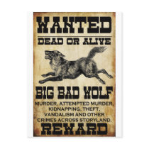 Wanted: Big Bad Wolf Postcard