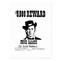 Wanted Jesse James postcards
