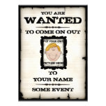 Wanted Poster Event Invitations