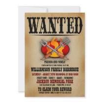 Wanted Poster Family Barbeque Invitations