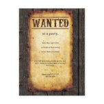Wanted Poster Invitations postcards