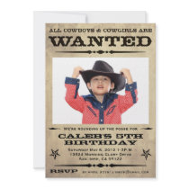 Wanted Poster Kids Party Invitations