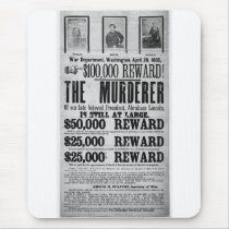 Wanted Poster Lincoln Assassination Conspirators Mouse Pads