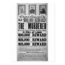 Wanted Poster Lincoln Assassination Conspirators Postcards