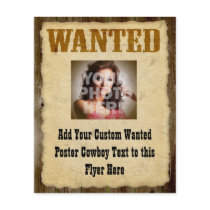 Wanted Poster Old-Time Photo Full Color Flyer