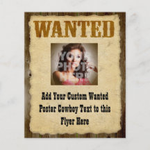 Wanted Poster Old-Time Photo Full Color Flyer