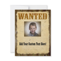 Wanted Poster Old-Time Photo Personalized Announcements