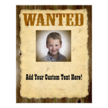 Wanted Poster Old-Time Photo Personalized Announcements