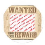 WANTED Poster Photo Frame stickers
