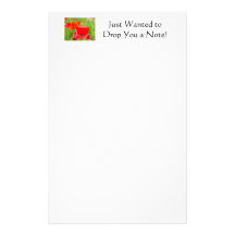 Wanted to Drop You a Note! stationery Poppy Flower