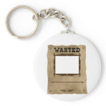 Wanted Wild West Poster Pet Custom Photo Template keychains