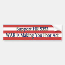 WAR bumpersticker Bumper Sticker
