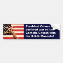 War Declared on Catholic Church Bumper Sticker