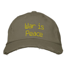 War is Peace Embroidered Baseball Caps