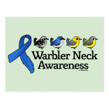 Warbler Neck Awareness Ribbon Postcards