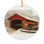 Ware Gilbertville Covered Bridge Winter Christmas Tree Ornaments