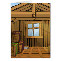Warehouse Shed Greeting Card