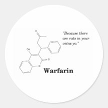 Warfarin (Blood Thinner) Round Sticker
