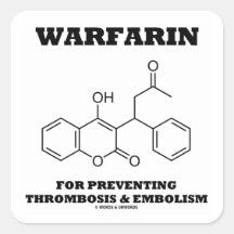 Warfarin For Preventing Thrombosis & Embolism Stickers