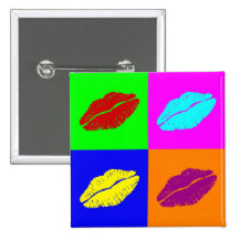 'Warhol lips' button