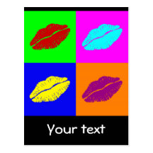 'Warhol lips' postcard