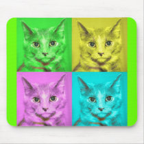 Warhol-style Cat Poster Mousepad