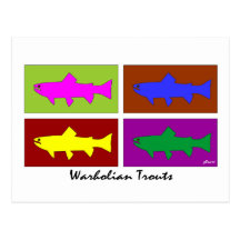 Warholian Trouts Postcards