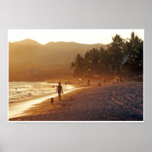 Warm Evening Colours on Bucerias Beach Mexico Poster