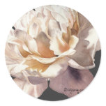 Warm Glow on Dark Peony Wedding Invitation Seal Round Sticker