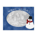 Warm Wishes Snowman Photo Template postcards